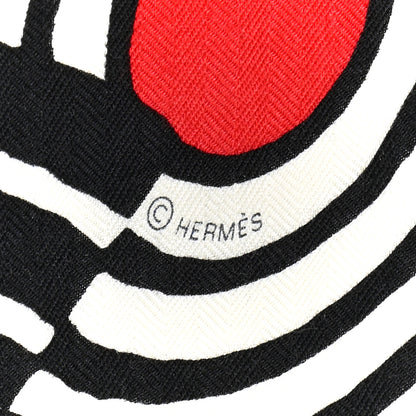Hermes Cashmere Silk Cheval Vague Giant Pointe Triangle Scarf Bleu Jaune Rouge 3 of 4