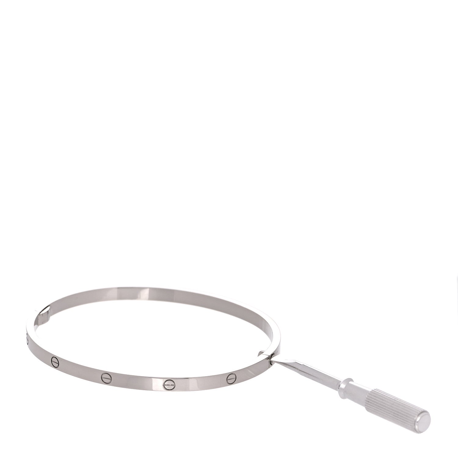 Cartier 18K White Gold Small LOVE Bracelet 18 9 of 13