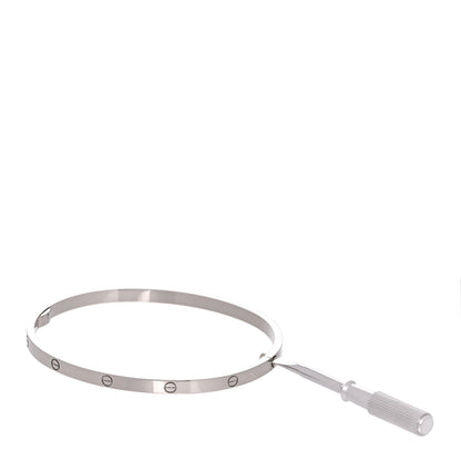 Cartier 18K White Gold Small LOVE Bracelet 18 9 of 13
