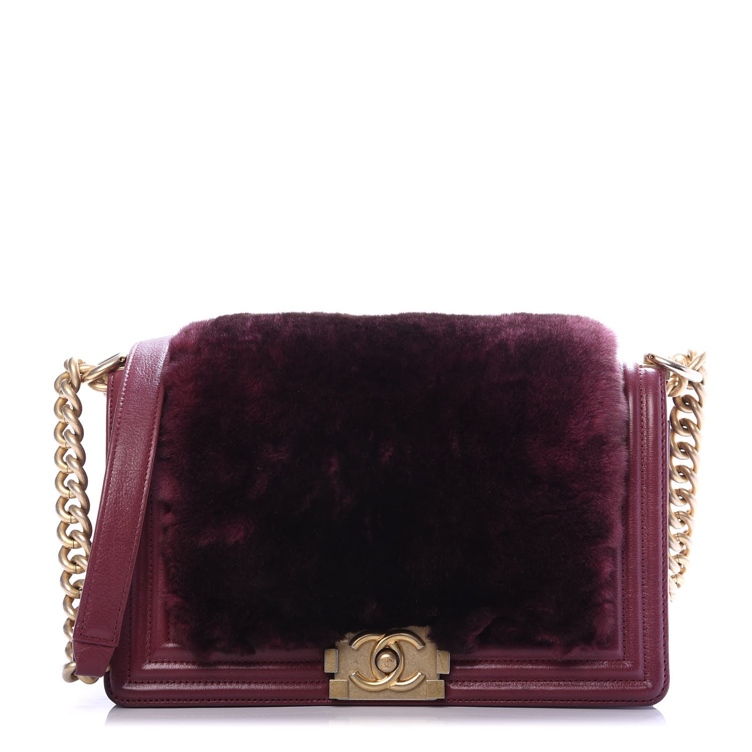 Chanel Orylag Rabbit Fur Calfskin Medium Boy Flap Red 1 of 9