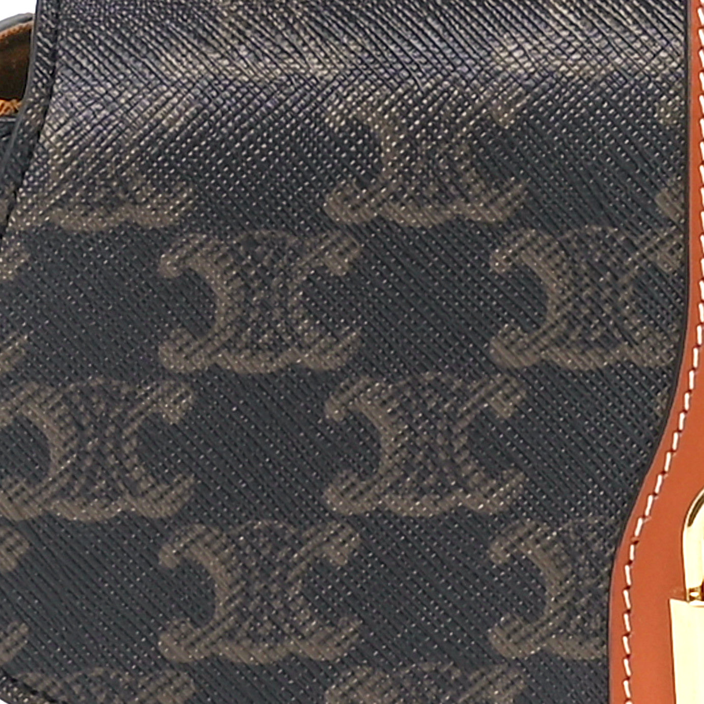 Triomphe Canvas Calfskin Tabou Clutch on Strap Tan