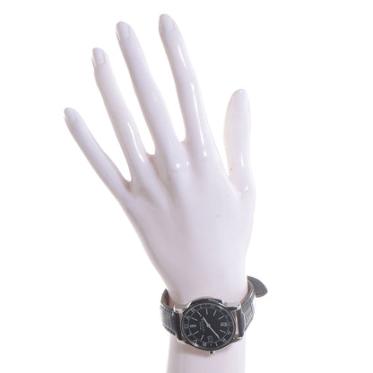 Bulgari Stainless Steel Alligator 35mm Solotempo Quartz Watch Black 2 of 8