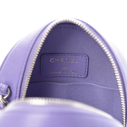 Chanel Caviar Quilted Round Clutch With Chain Purple 6 of 11