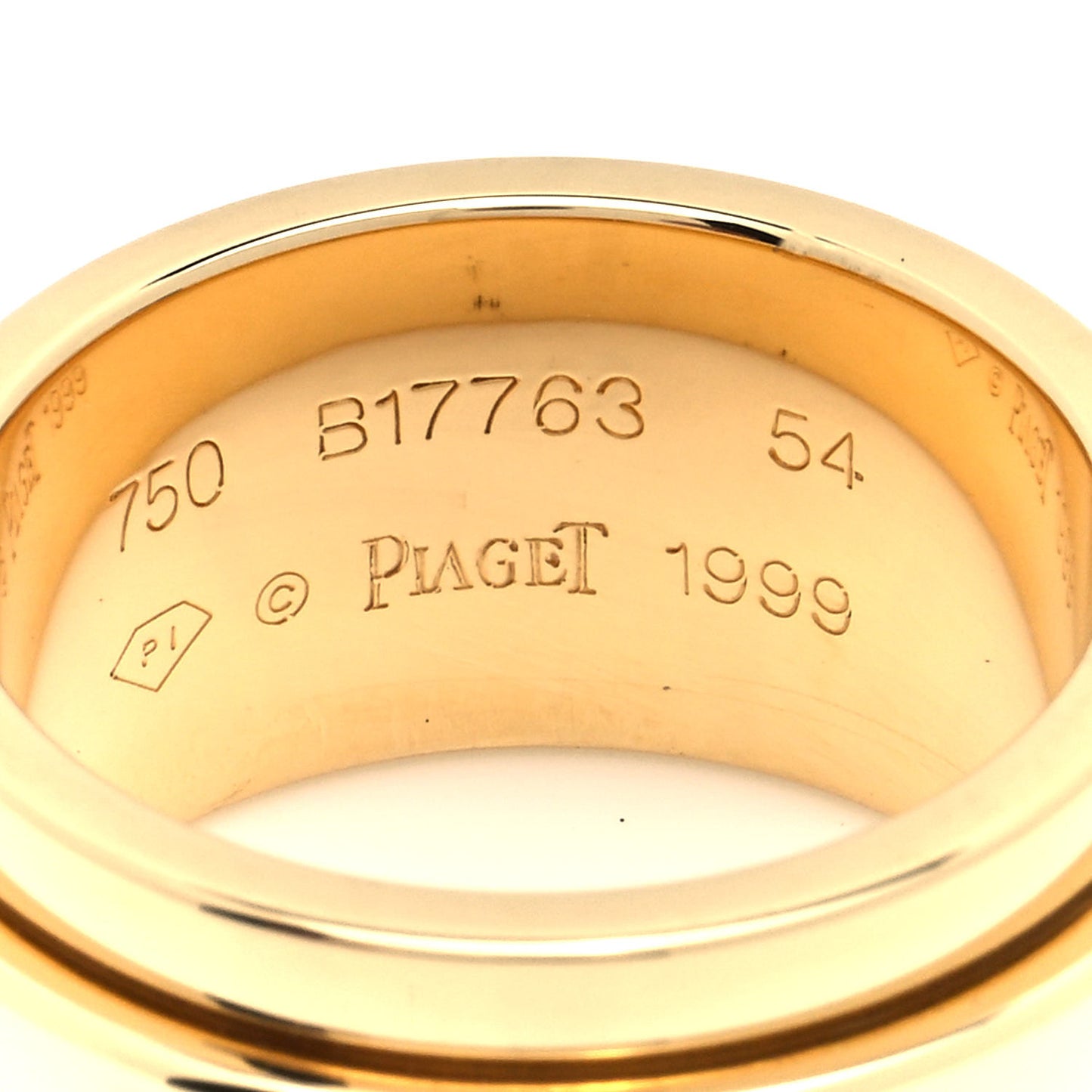 18K Yellow Gold 6 Diamond Possession Movable Ring 54 6.75