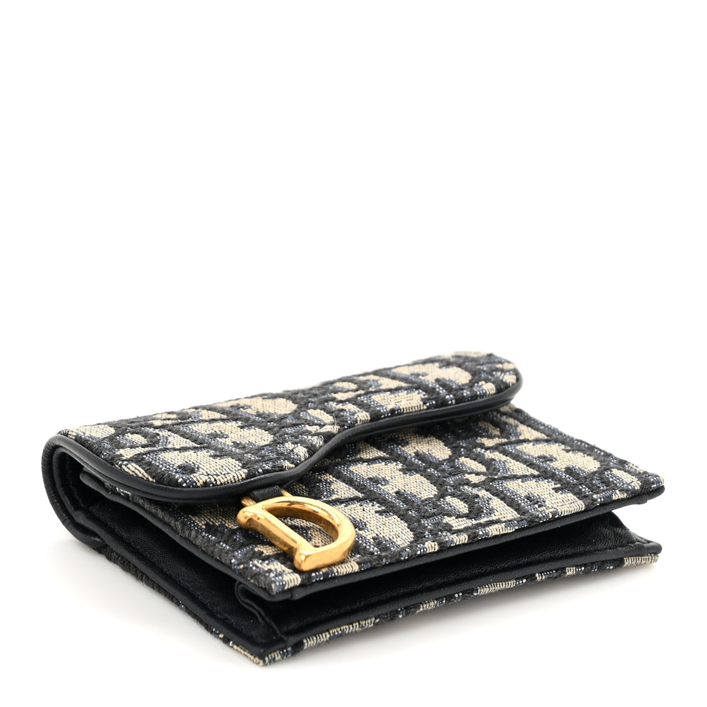 Oblique Saddle Card Holder Blue