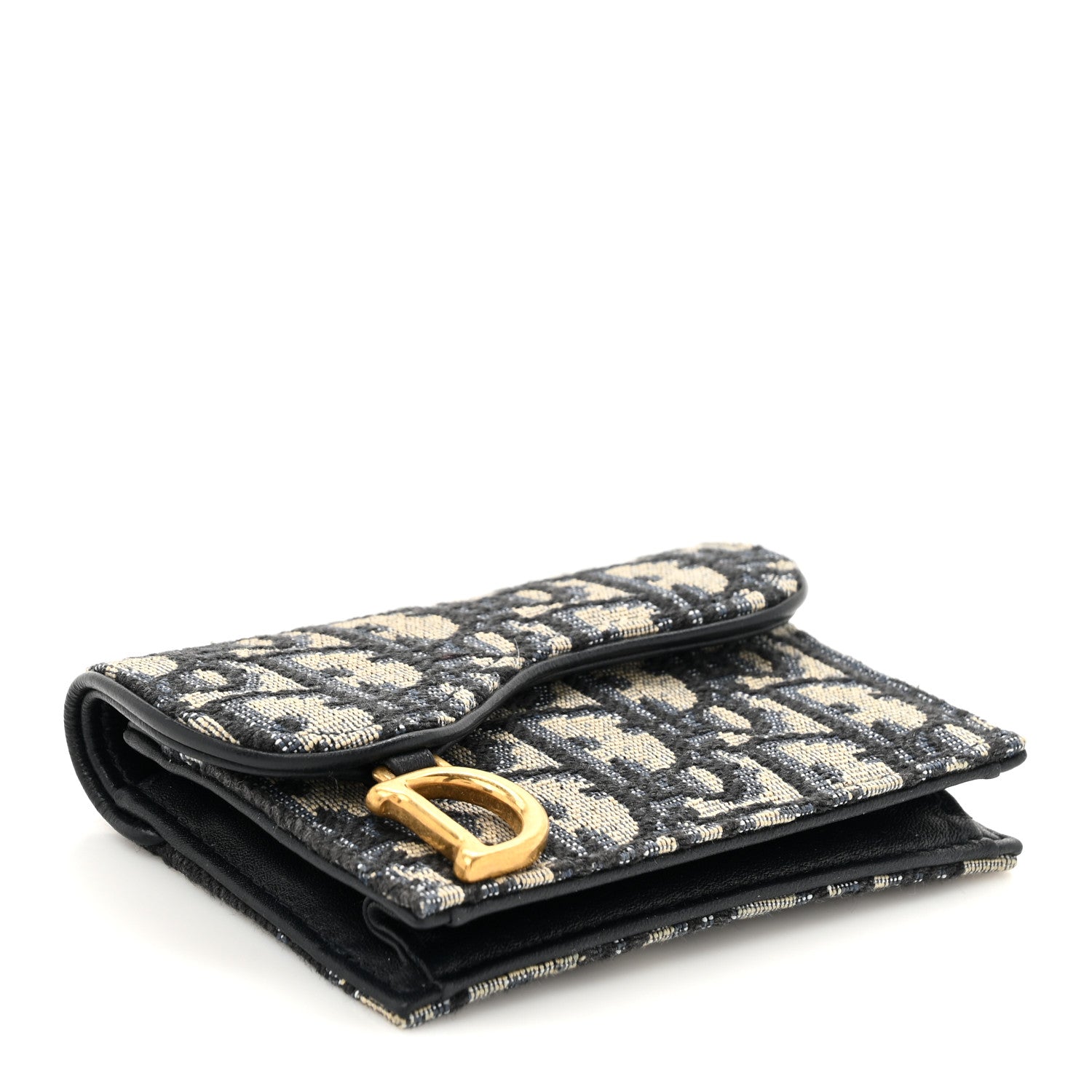 Christian Dior Oblique Saddle Card Holder Blue 4 of 7