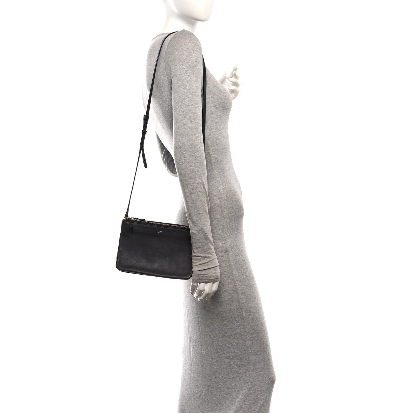 Lambskin Small Trio Crossbody Bag Medium Grey