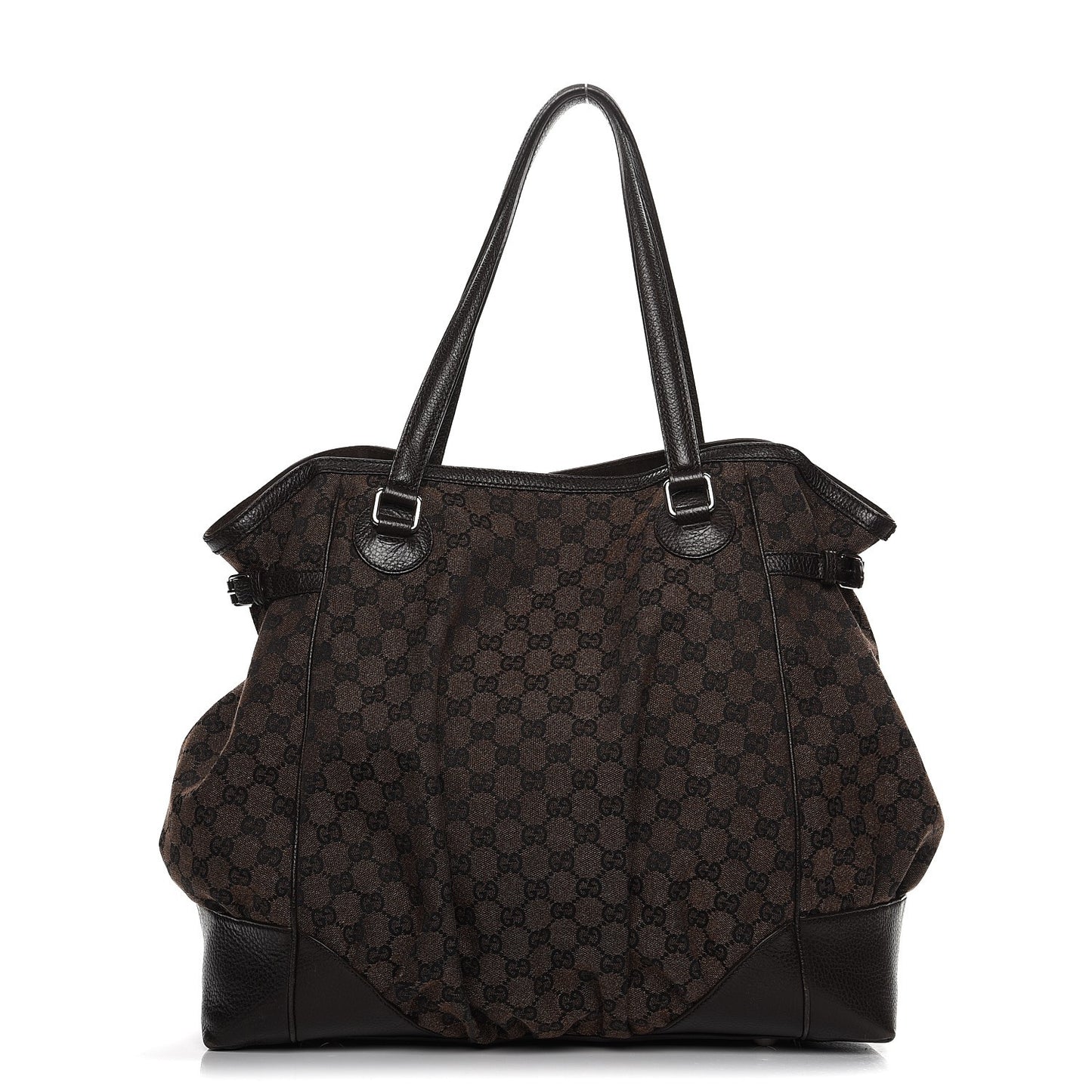 Denim Monogram Full Moon Tote Dark Brown