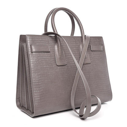 Saint Laurent Lizard Calfskin Embossed Small Sac De Jour Fog 4 of 8