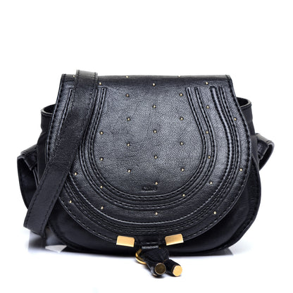 Chloe Calfskin Studded Mini Marcie Crossbody Bag Black 1 of 10