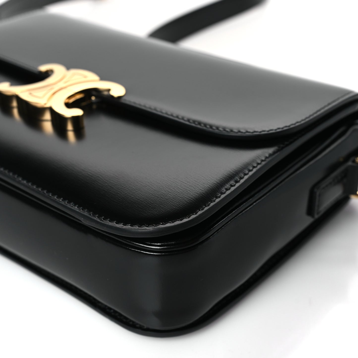 Shiny Calfskin Medium Triomphe Black