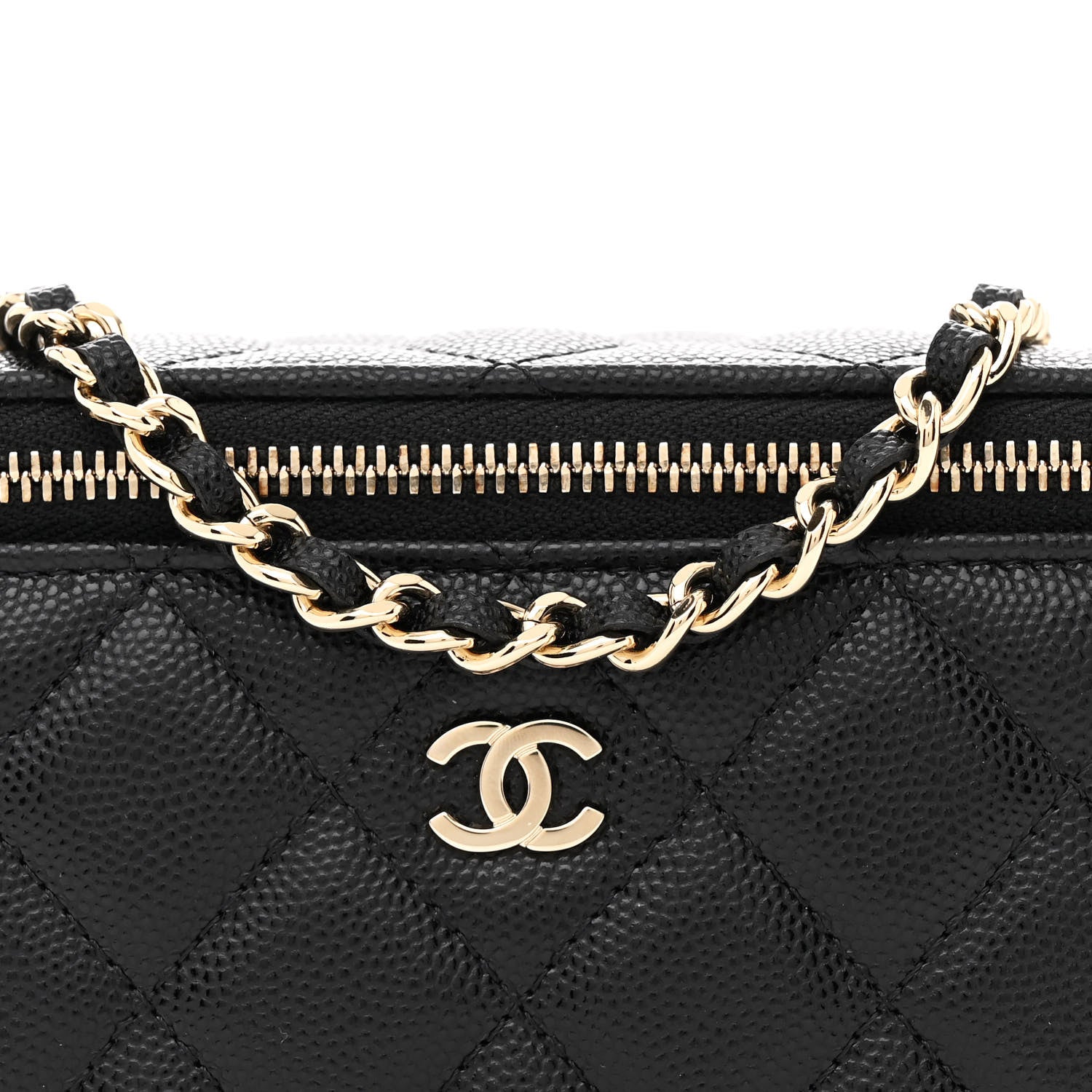 Chanel Caviar Quilted Small Vanity Case With Chain Black 8 of 11