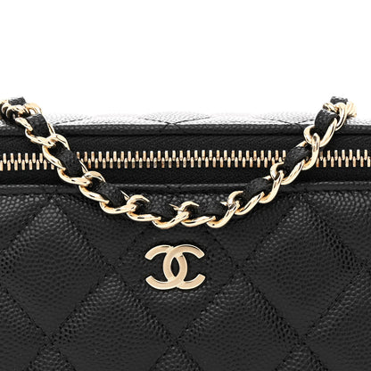 Chanel Caviar Quilted Small Vanity Case With Chain Black 8 of 11
