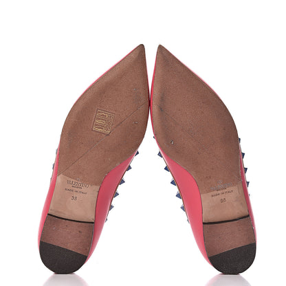 Valentino Garavani Nappa Rockstud Cage Ballerina Flats 38 Deep Fuxia 7 of 14