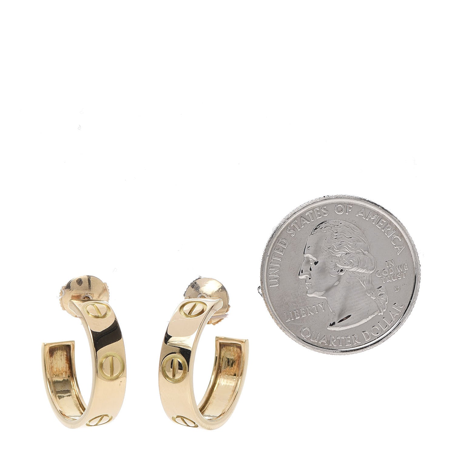 Cartier 18K Yellow Gold 5.5mm LOVE Hoop Earrings 2 of 4