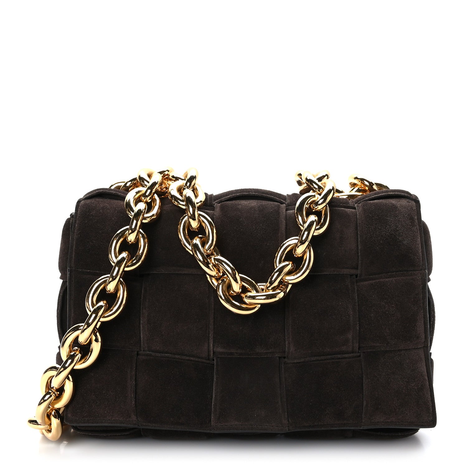 Bottega Veneta Suede Maxi Intrecciato Padded Chain Cassette Crossbody Bag Fondant 1 of 8