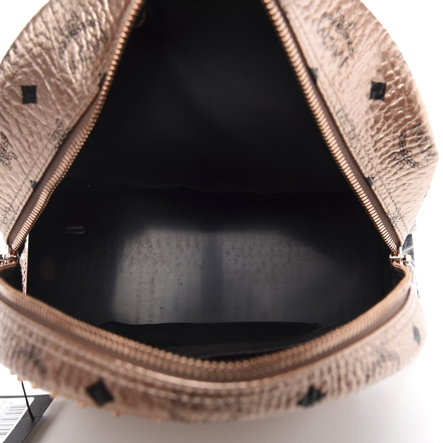 MCM Metallic X Wizpak Visetos Studded Sound System Speaker Backpack Champagne Gold 6 of 14