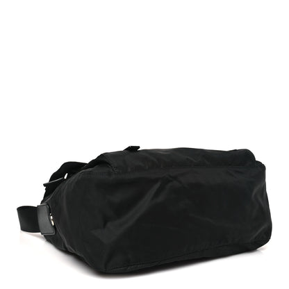 Prada Tessuto Nylon Saffiano Double Buckle Messenger Shoulder Bag Black 4 of 9