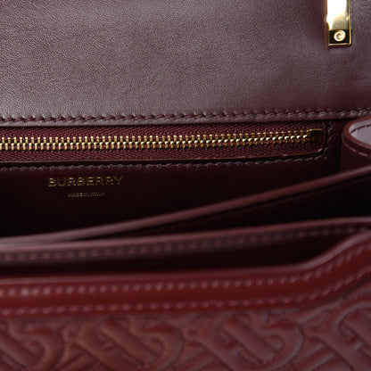 Burberry Calfskin Monogram Embossed Small TB Chain Bag Oxblood 9 of 10