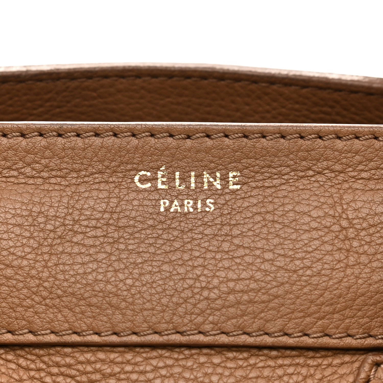 Celine Drummed Calfskin Mini Luggage Camel 10 of 17