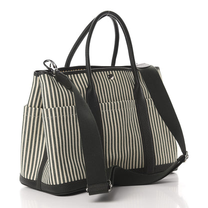 Hermes Toile Vache Country Garden Party Pockets 36 MM Tote Ecru Vert Anglais Vert Fonce 3 of 10