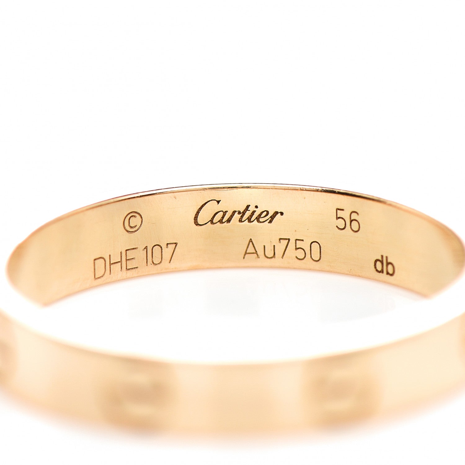 Cartier 18K Yellow Gold 3.5mm LOVE Wedding Band Ring 56 7.5 4 of 5