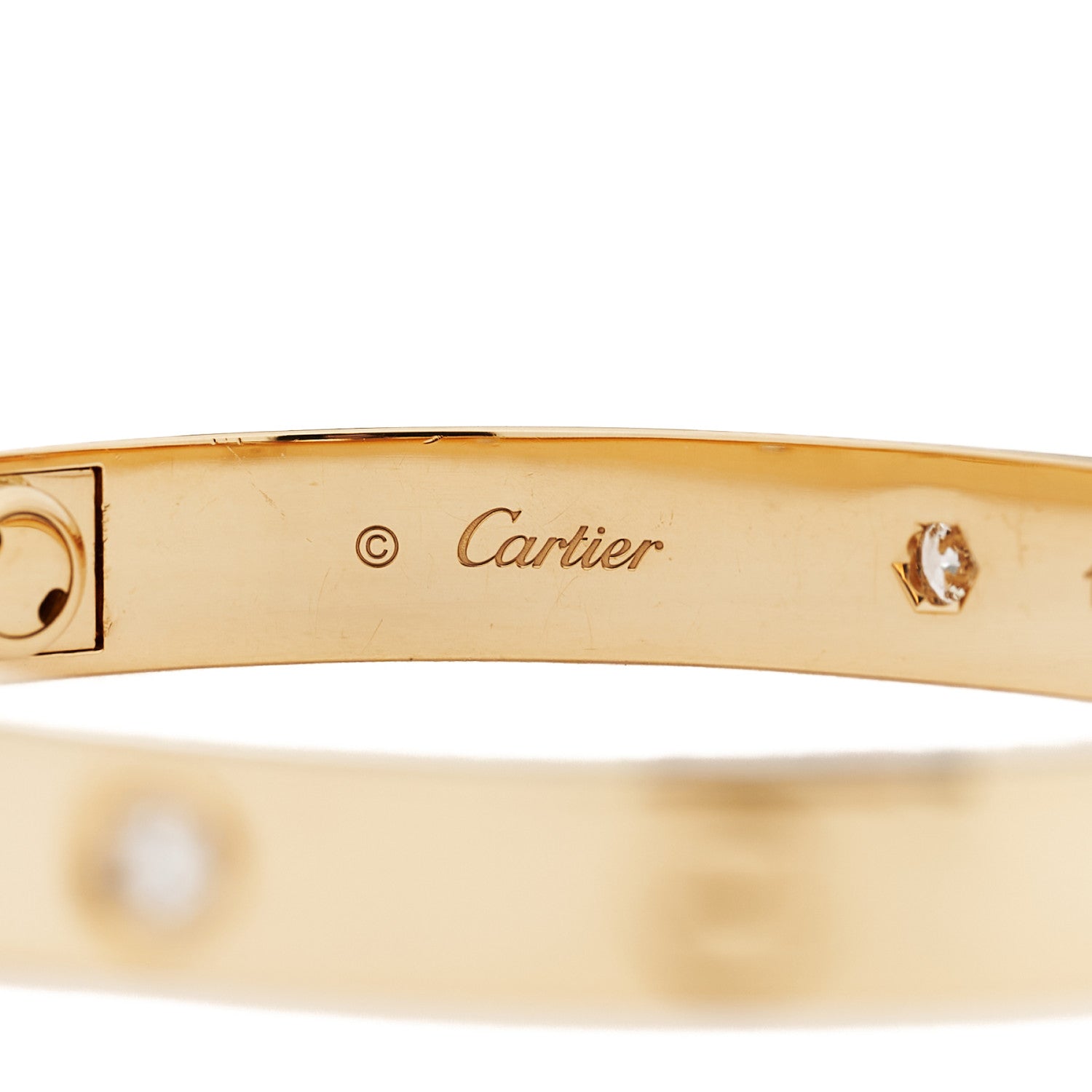 Cartier 18K Yellow Gold 4 Diamond LOVE Bracelet 16 3 of 7