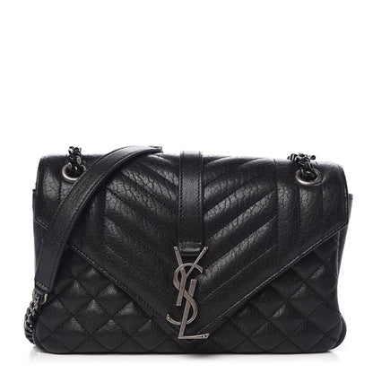 Saint Laurent Sheepskin Tri-Quilt Monogram Medium College Bag Black 1 of 7