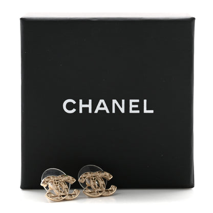 Chanel Tweed Effect CC Earrings Gold 5 of 5