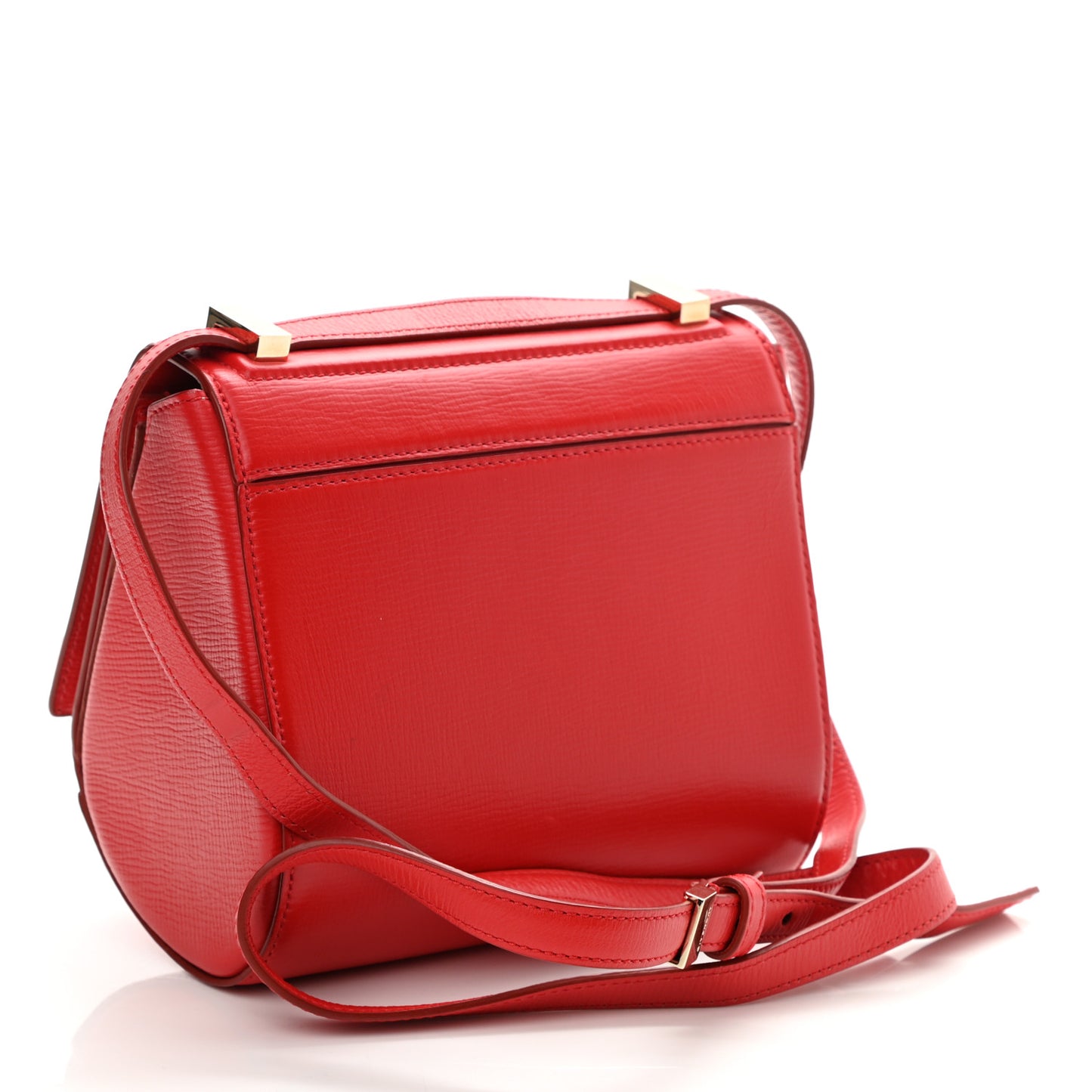 Textured Calfskin Mini Pandora Box Crossbody Bag Red