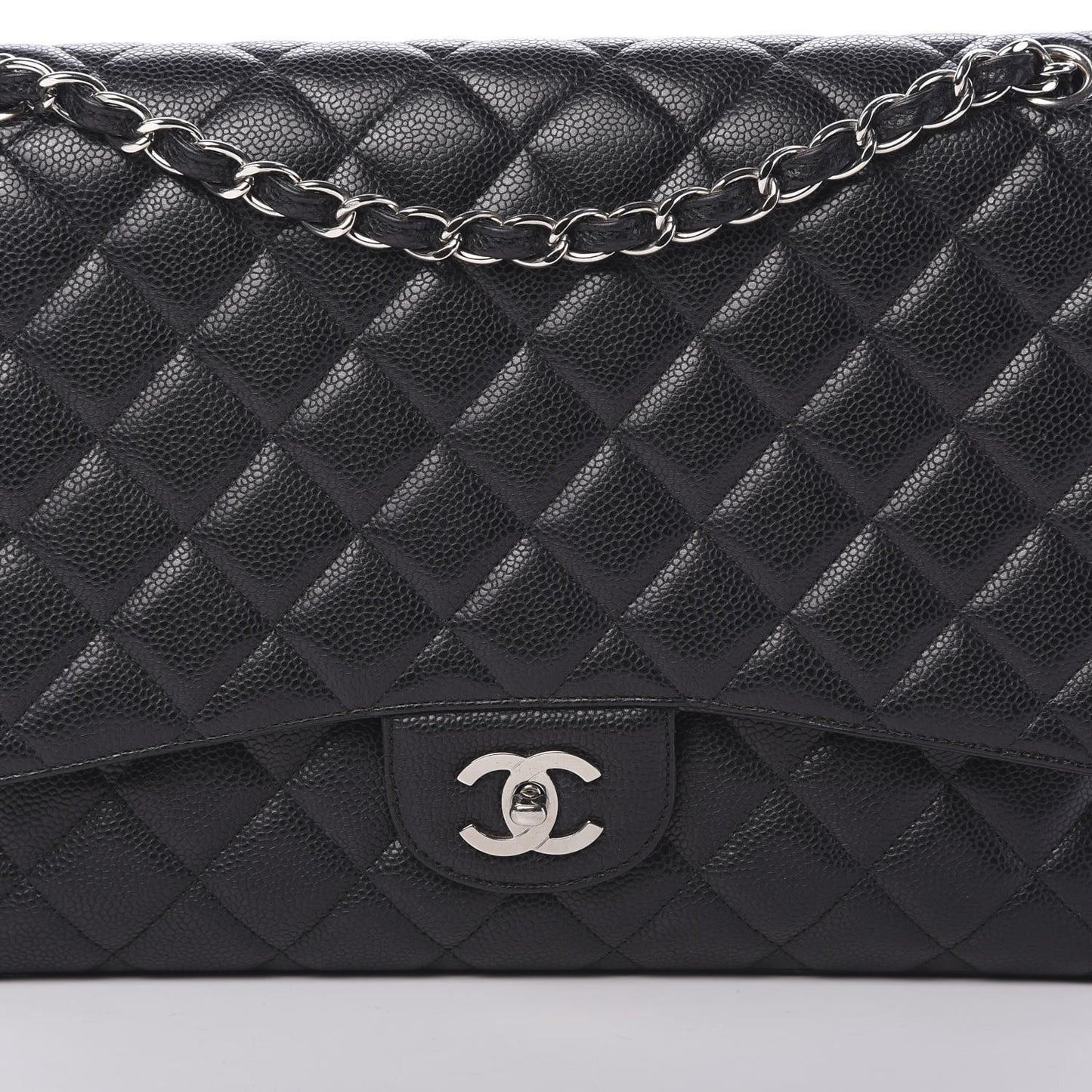 Caviar Quilted Maxi Single Flap Black
