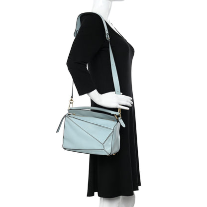 Loewe Calfskin Small Puzzle Bag Light Blue 2 of 12