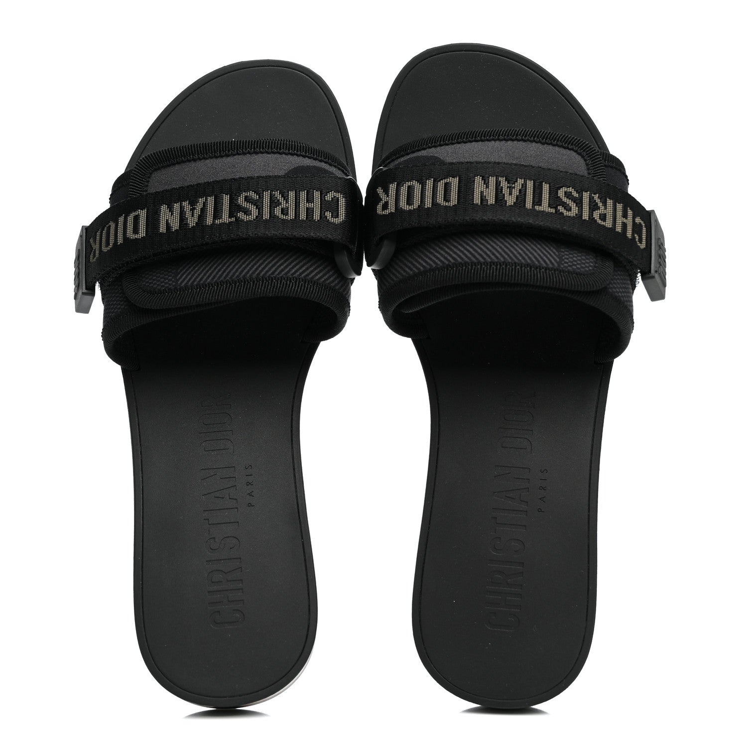 Christian Dior Technical Stretch Fabric Camouflage Dio(r)evolution Slide Sandals 36 Black Military 2 of 10