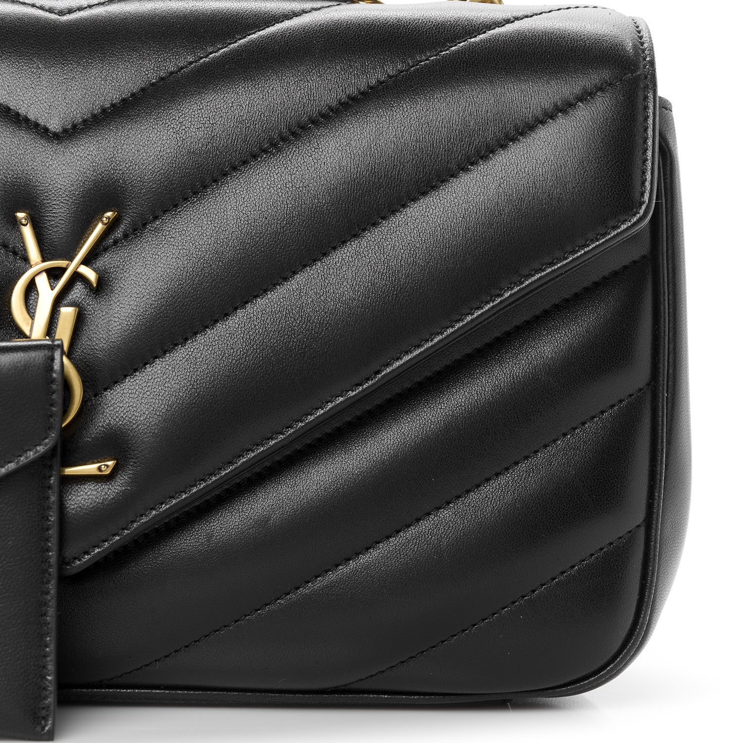 Saint Laurent Lambskin Chevron Quilted Medium Loulou Black 11 of 13
