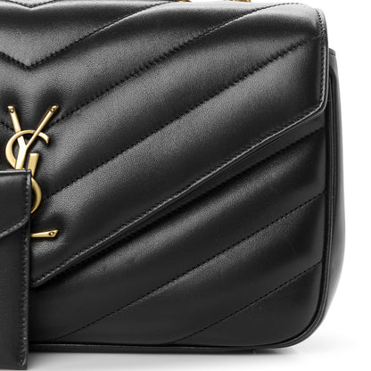 Saint Laurent Lambskin Chevron Quilted Medium Loulou Black 11 of 13