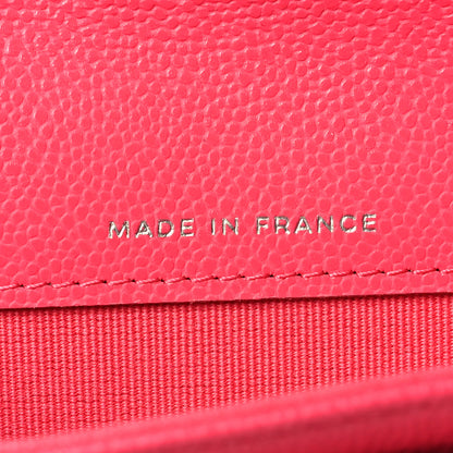 Chanel Caviar Quilted Flap Card Holder Wallet Fuchsia 7 of 9