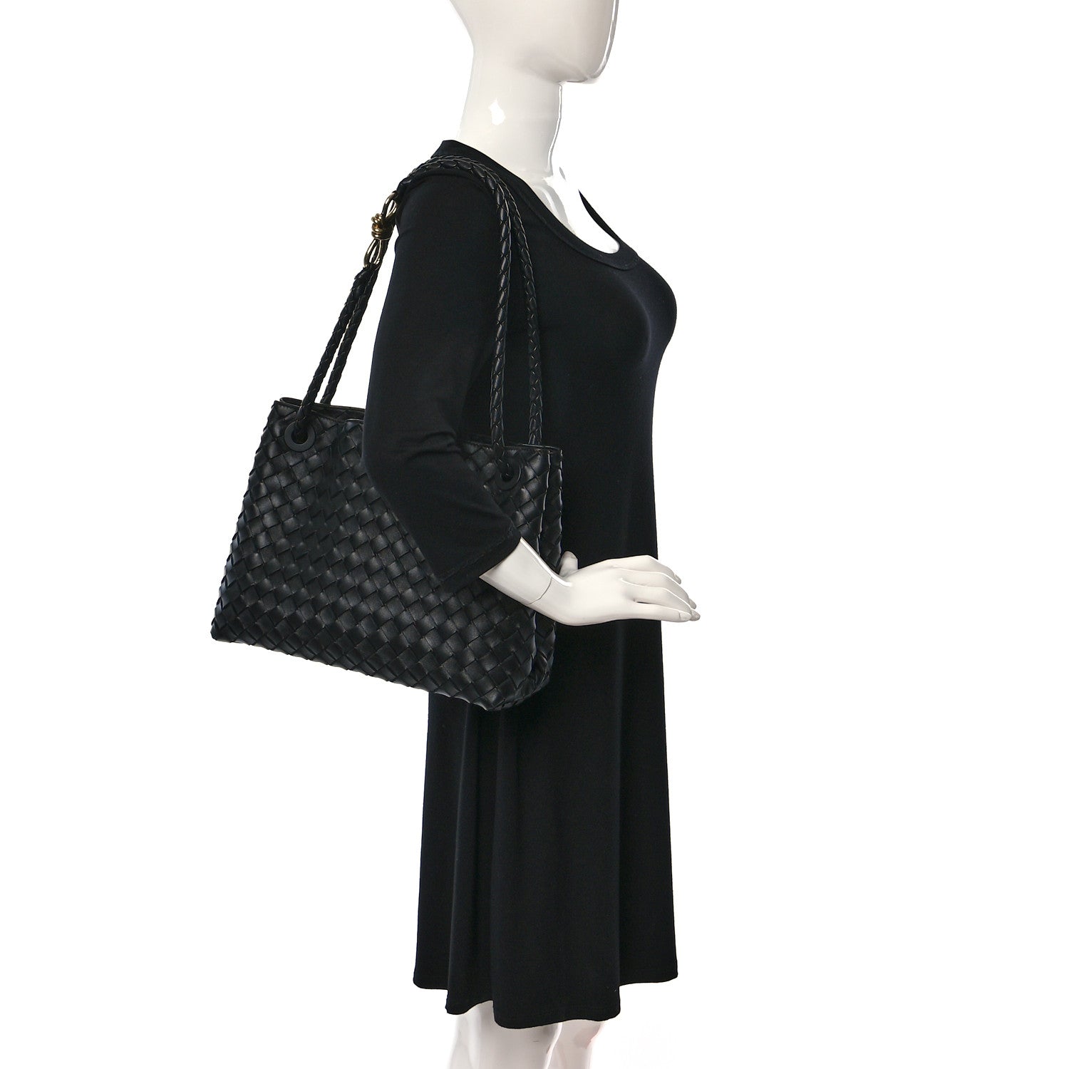 Bottega Veneta Nappa Intrecciato Medium Andiamo Shoulder Bag Black 2 of 8