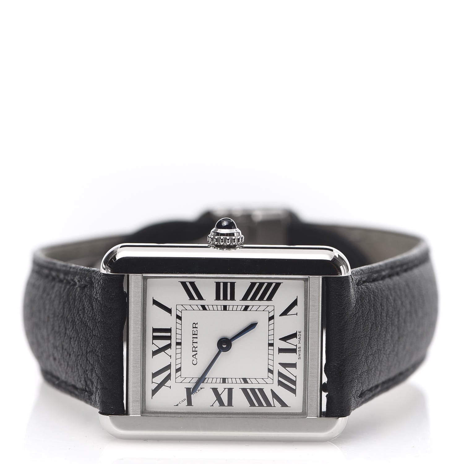 Cartier Stainless Steel Calfskin 24mm Tank Solo Quartz Watch 3 of 9