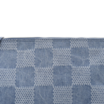 Louis Vuitton Damier Denim Vagabond Hobo Blue 7 of 9