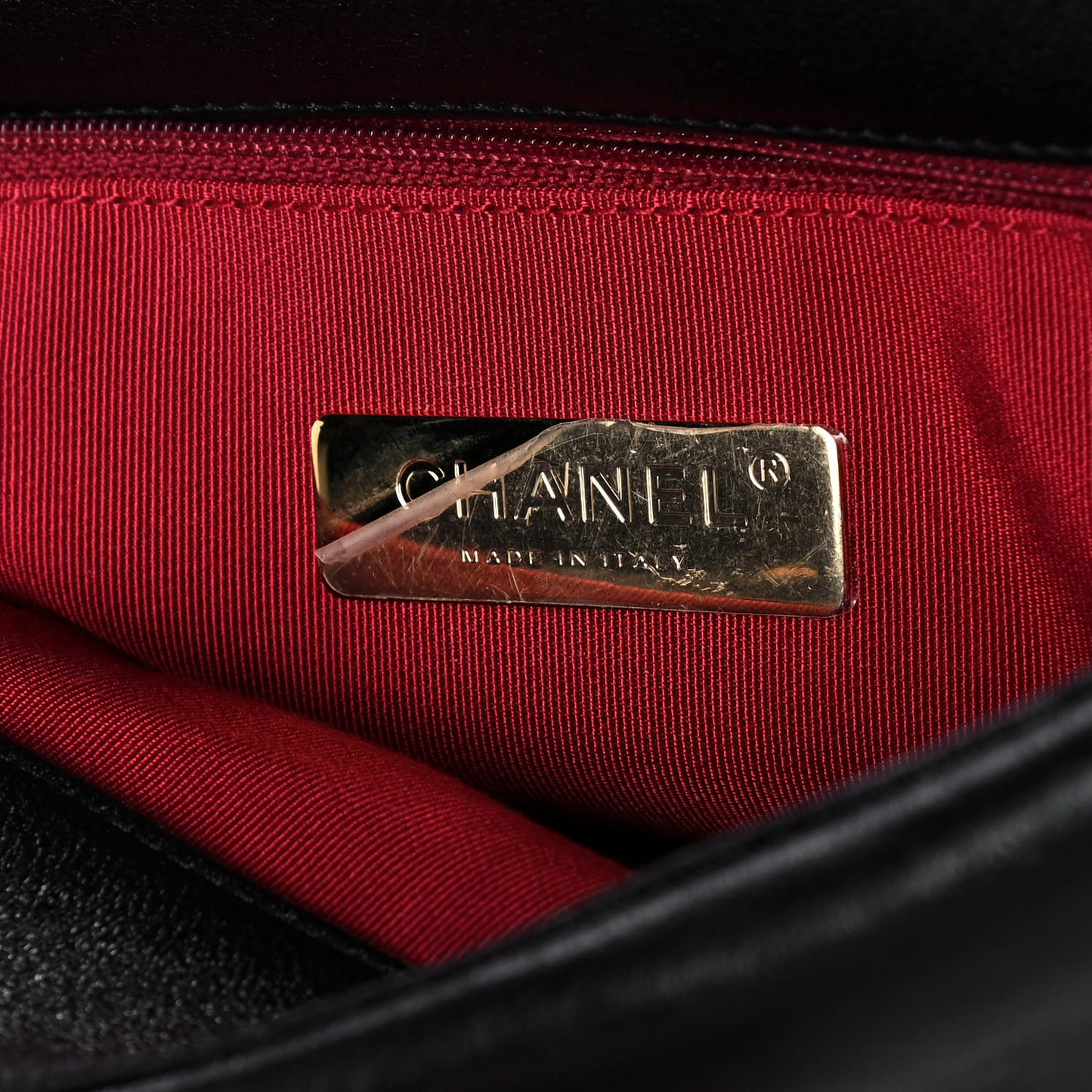 Goatskin Quilted Large Chanel 19 Flap Black
