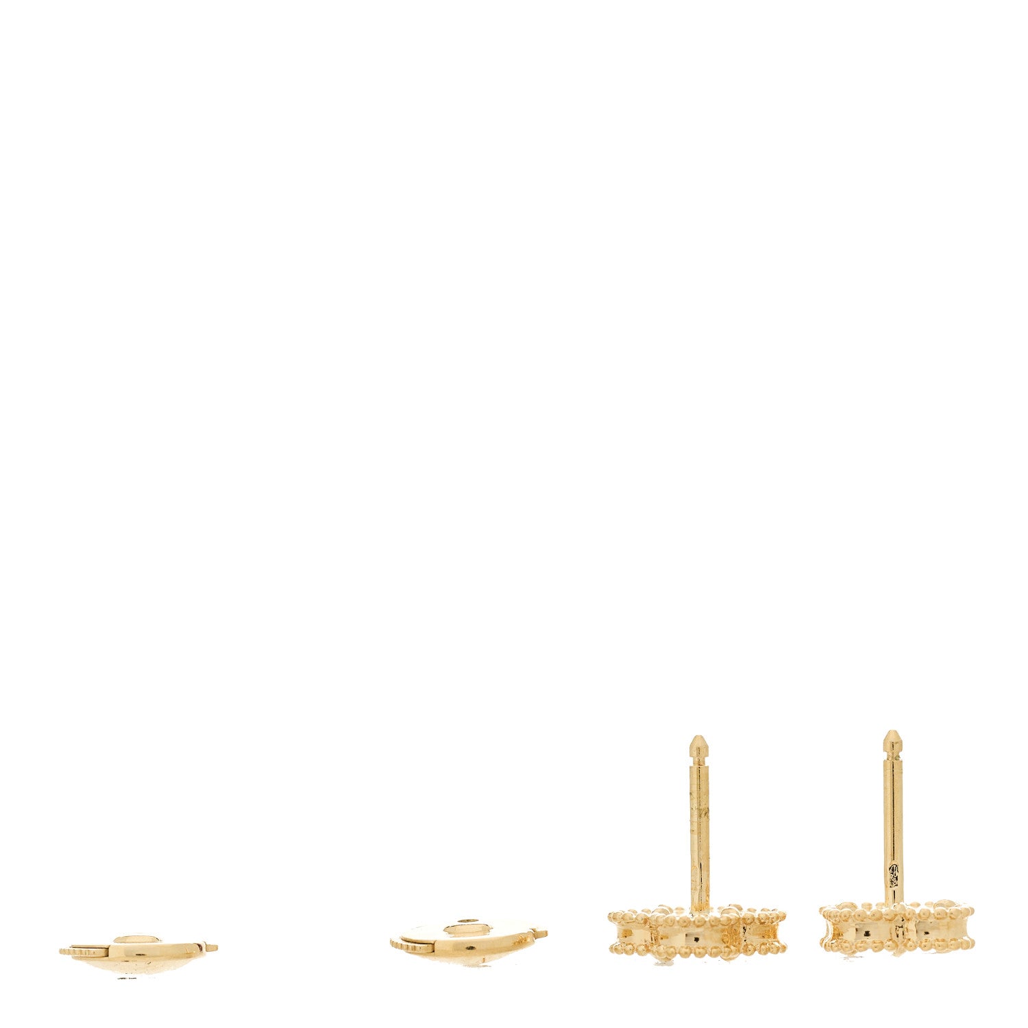 Van Cleef & Arpels 18K Yellow Gold Mother of Pearl Sweet Alhambra Earrings 3 of 4