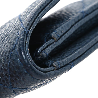 Chanel Metallic Caviar Quilted Flap Card Holder Dark Blue 12 of 13