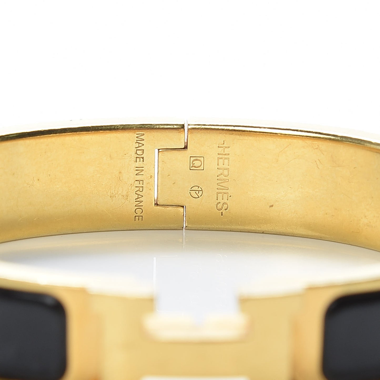 Enamel Narrow Clic Clac H Bracelet PM Black