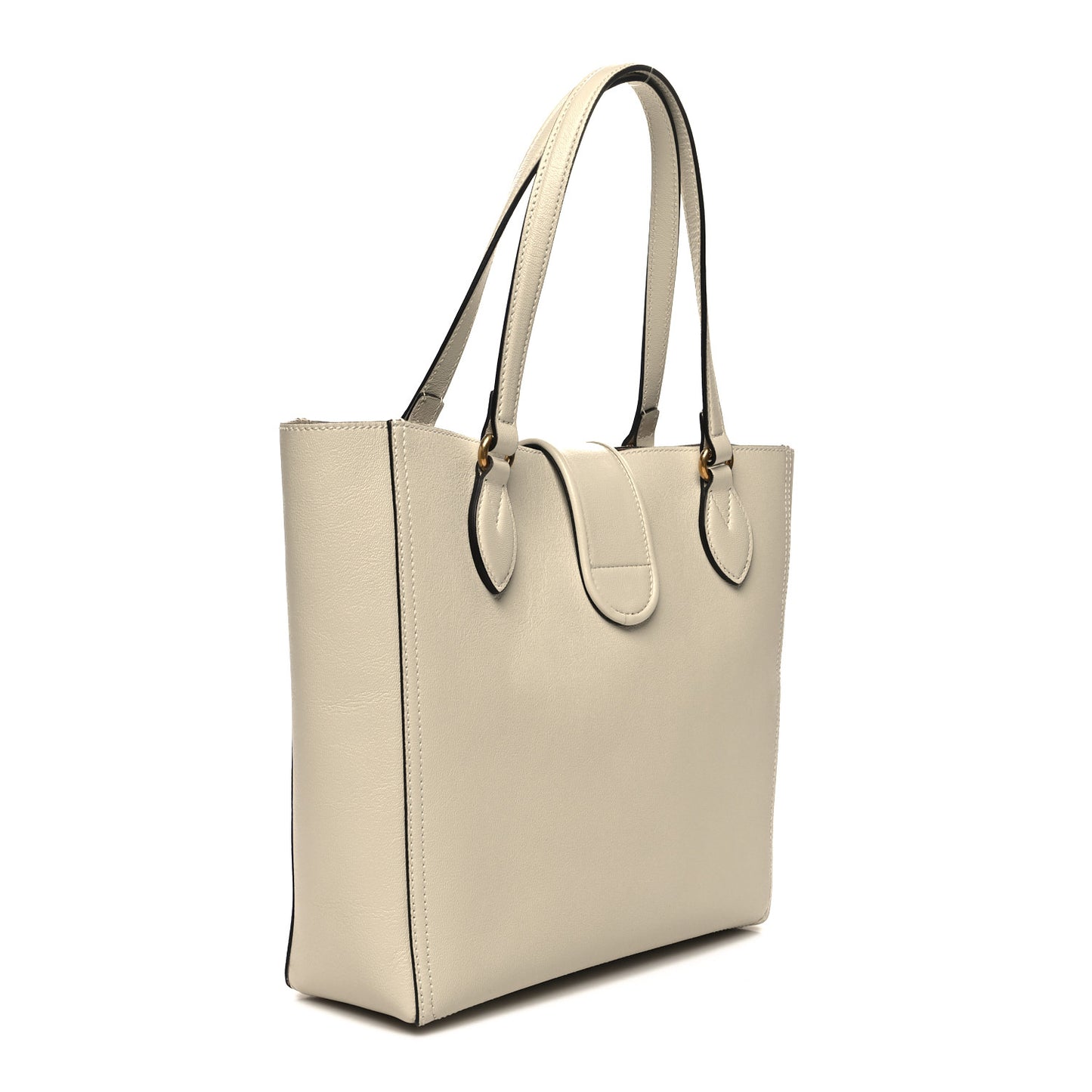 New Sakai Calfskin Lux Small Dahlia Tote Mystic White