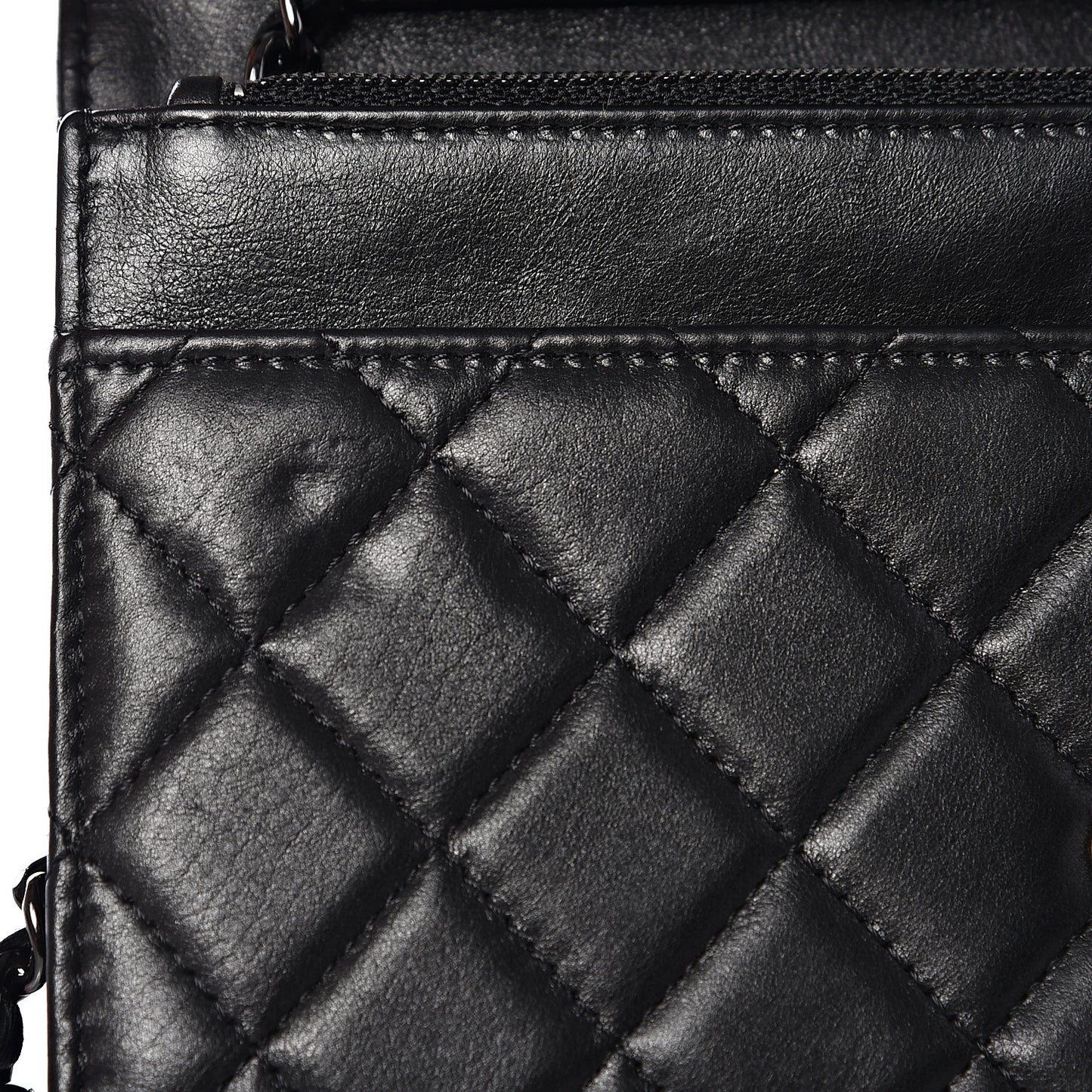 Calfskin Quilted Boy Wallet On Chain WOC So Black
