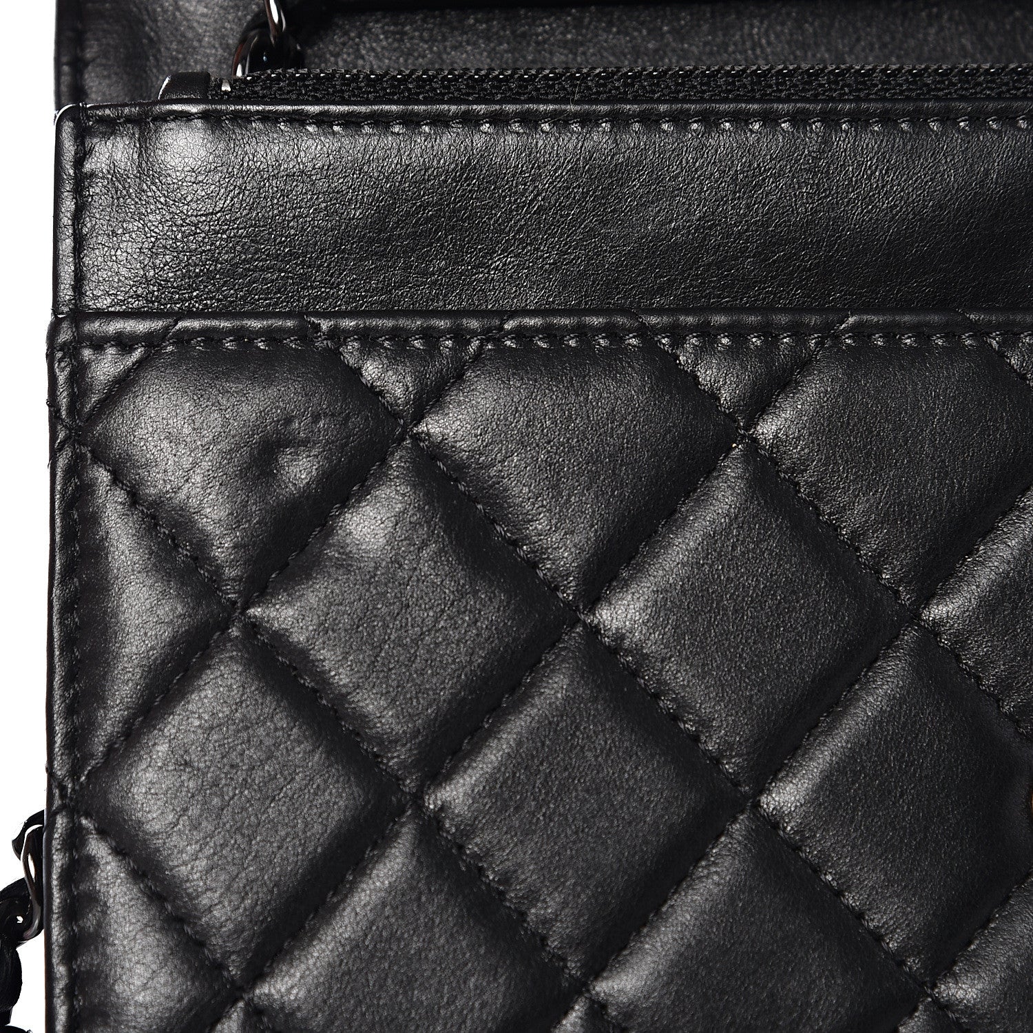 Chanel Calfskin Quilted Boy Wallet On Chain WOC So Black 11 of 12