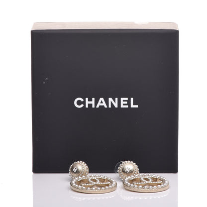 Chanel Pearl CC Dangle Earrings Gold 5 of 5