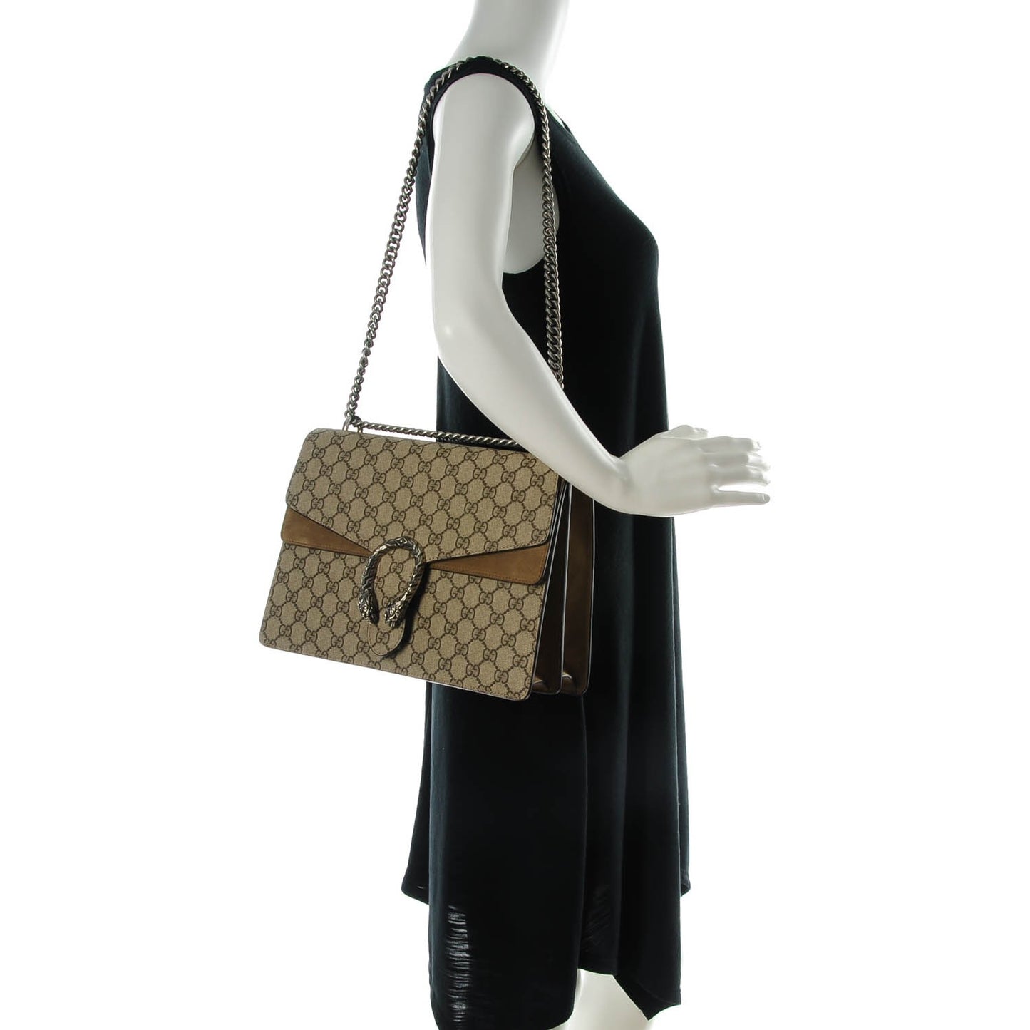 GG Supreme Monogram Medium Dionysus Shoulder Bag Taupe