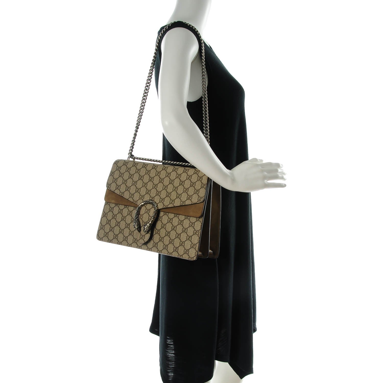 Gucci GG Supreme Monogram Medium Dionysus Shoulder Bag Taupe 2 of 7