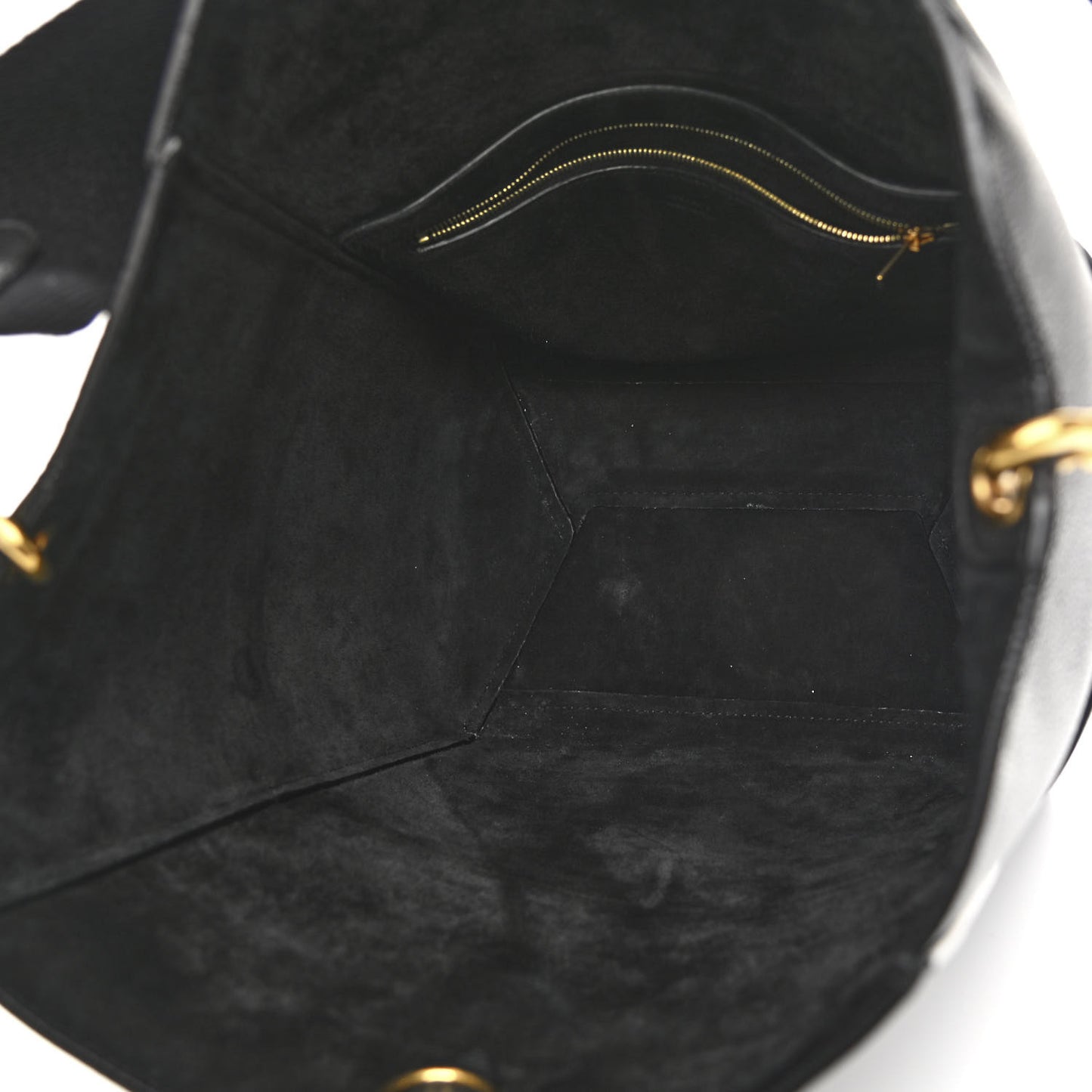 Soft Grained Calfskin Sangle Bucket Bag Black